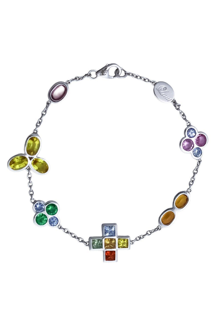 Sapphire Diamond Charm Bracelet