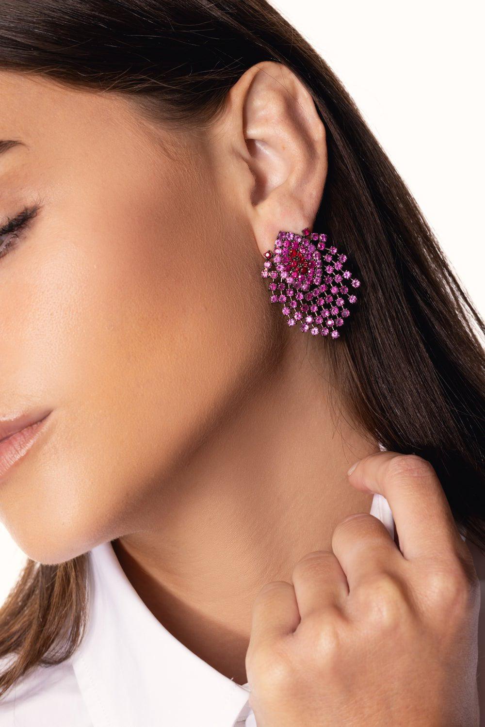 ALEXANDER LAUT-Ruby Love Earrings-BLACK GOLD