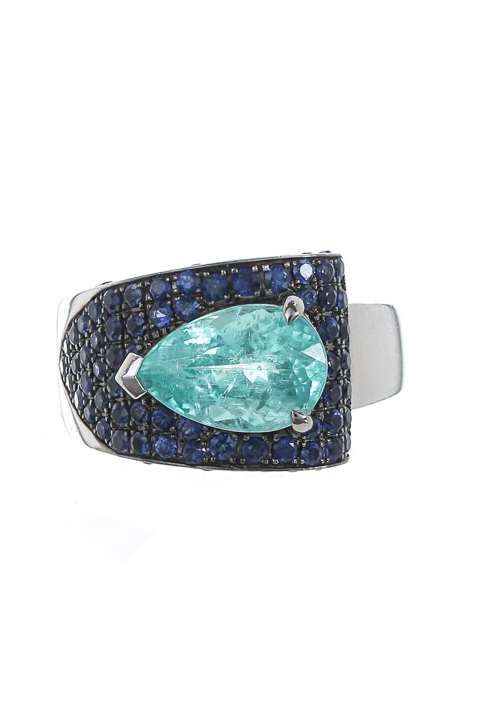 ALEXANDER LAUT-Blue Sapphire Paraiba Ring-WHITE GOLD