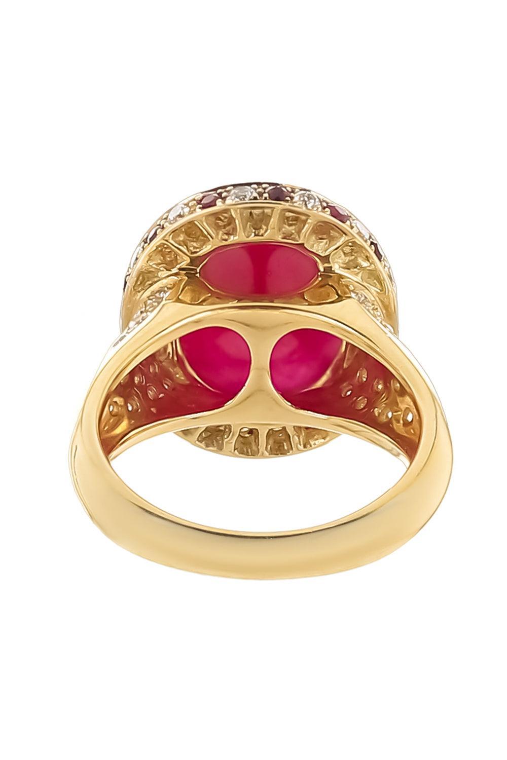 Ruby Diamond Halo Ring-YELLOW GOLD-6.25-JEWELRYFINE JEWELRING-ALEXANDER LAUT