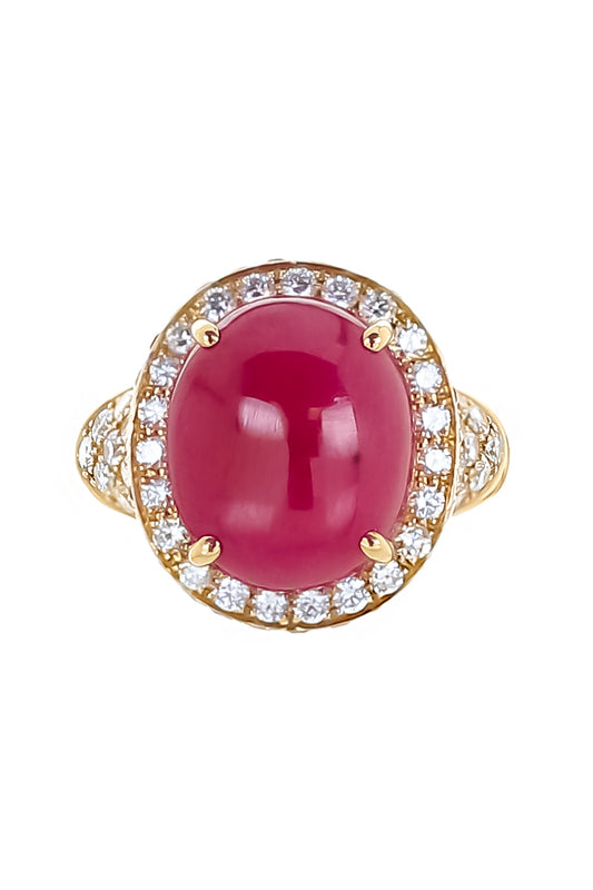 Ruby Diamond Halo Ring