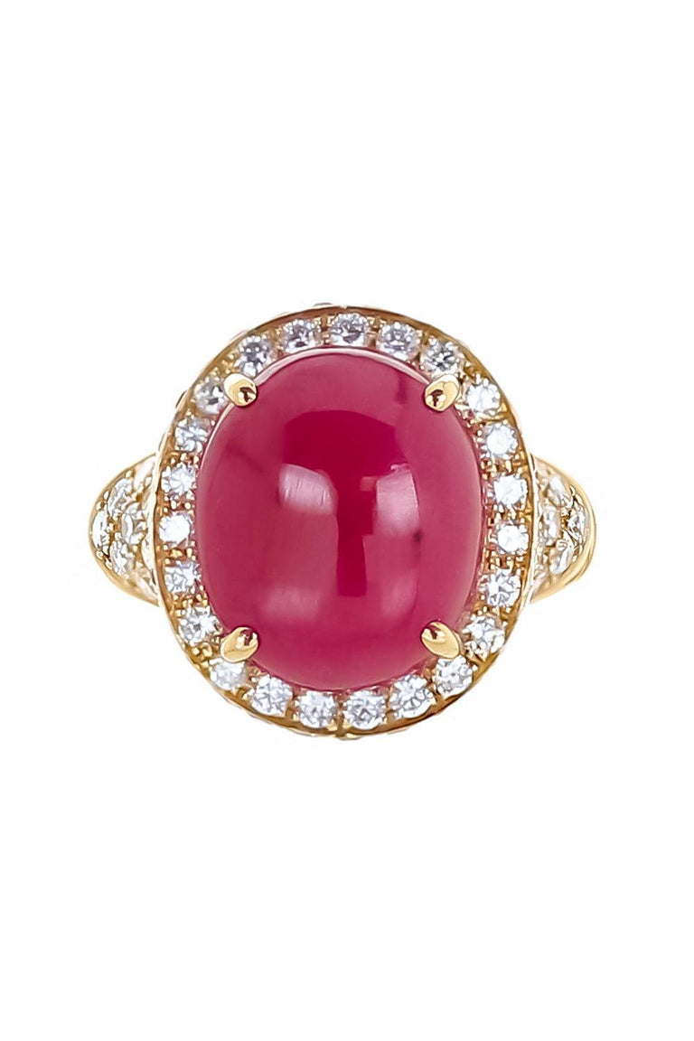 Ruby Diamond Halo Ring