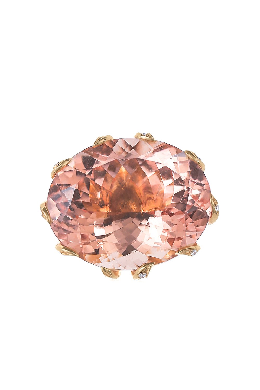 ALEXANDER LAUT-Diamond Morganite Ring-YELLOW GOLD