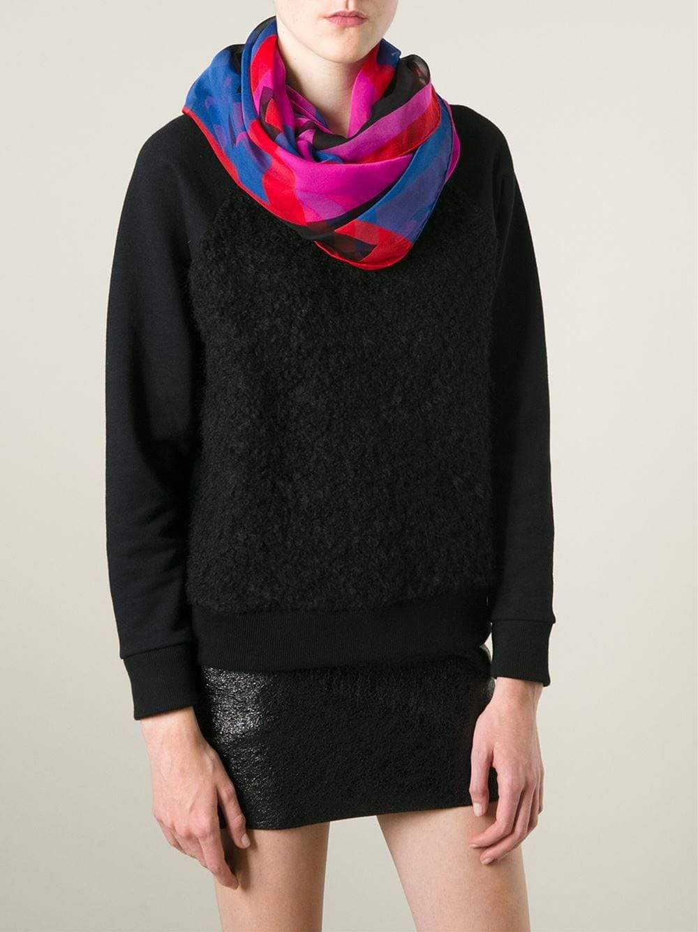 ALEXANDER MCQUEEN-Logo Scarf-BLUE/BLK