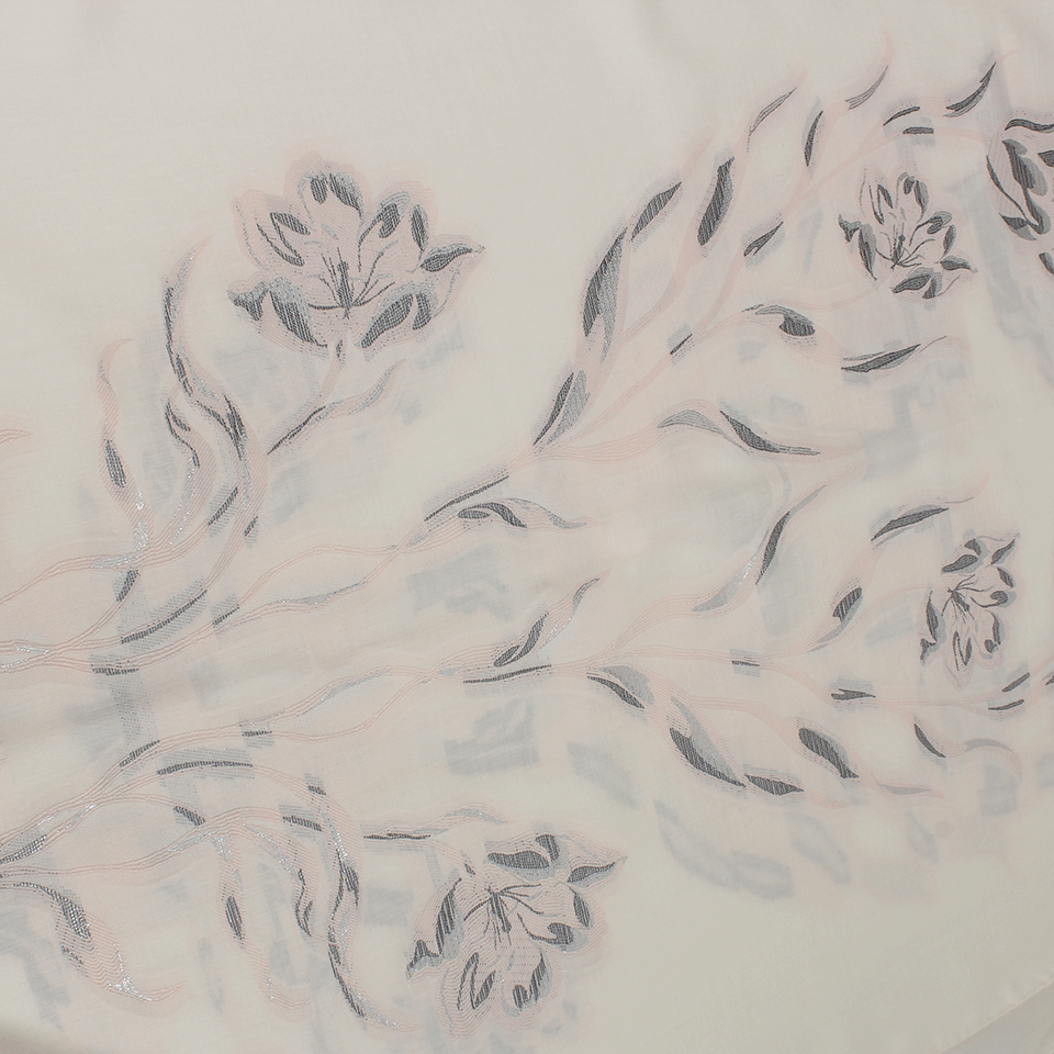ALEXANDER MCQUEEN-Tulips Jacquard Shawl-WHT/PNK