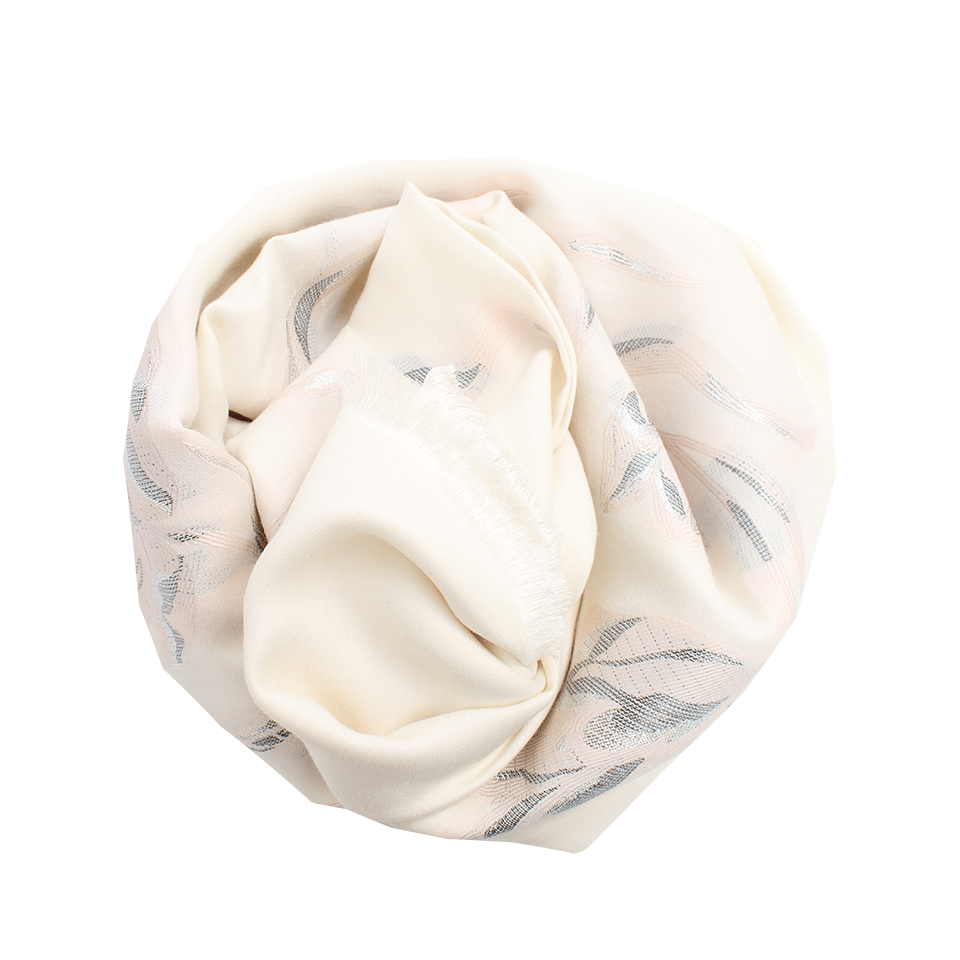 ALEXANDER MCQUEEN-Tulips Jacquard Shawl-WHT/PNK