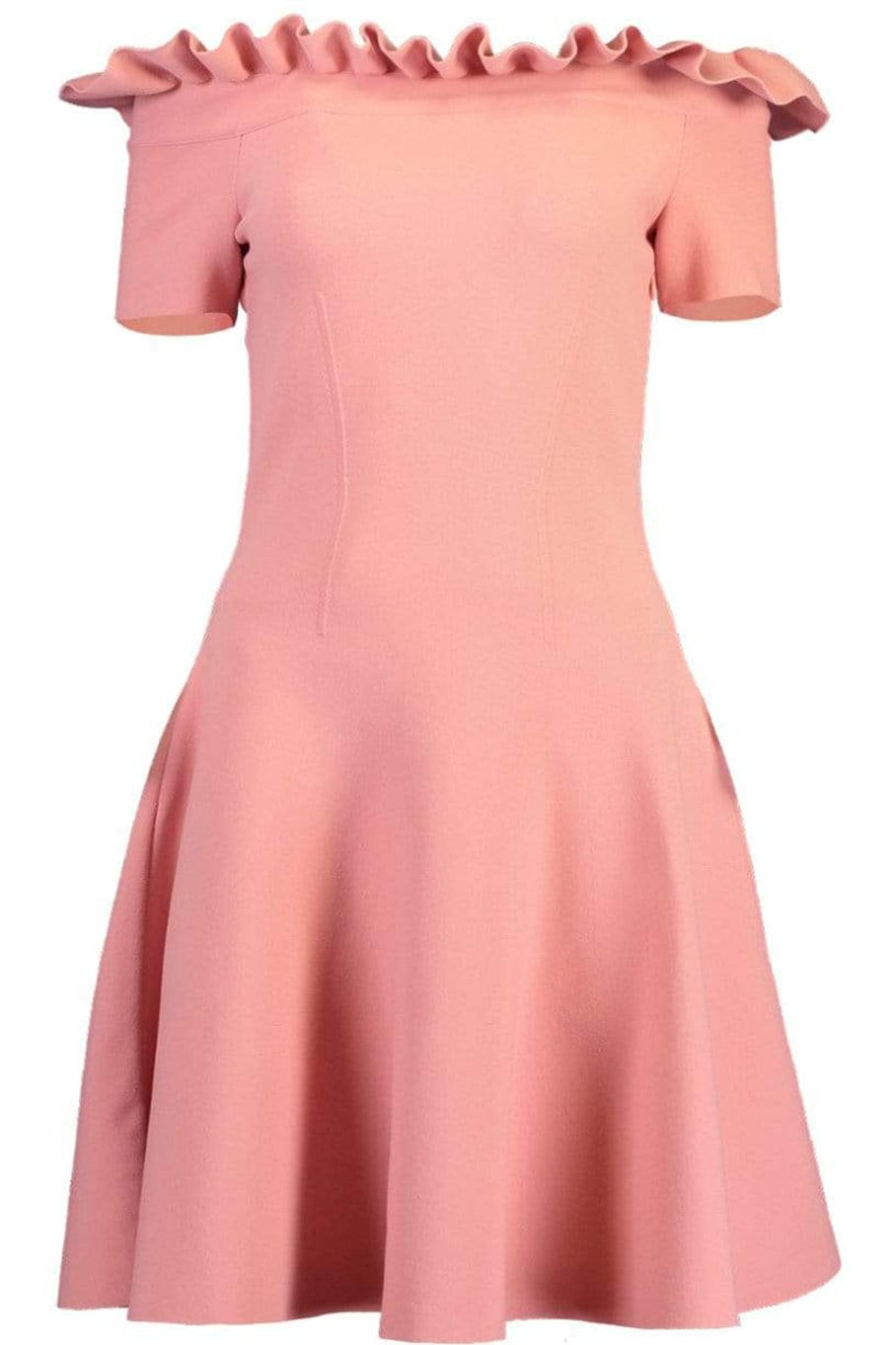 ALEXANDER MCQUEEN-Off Shoulder Knit Dress-