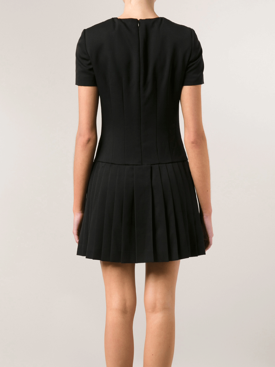 ALEXANDER MCQUEEN-Button Pleat Dress-BLACK