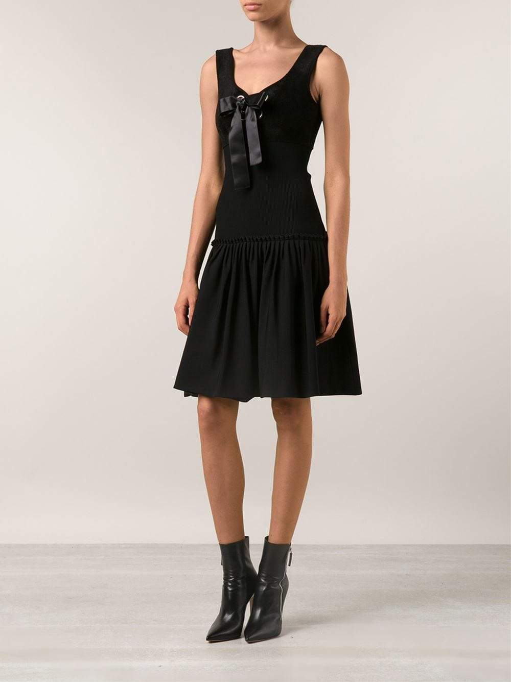 ALEXANDER MCQUEEN-Sweetheart Tie Neck Detail Dress-