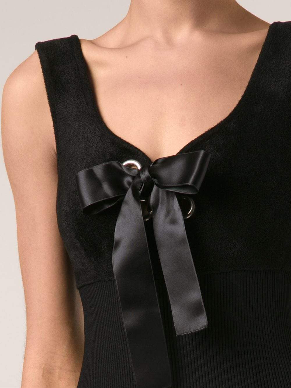 ALEXANDER MCQUEEN-Sweetheart Tie Neck Detail Dress-