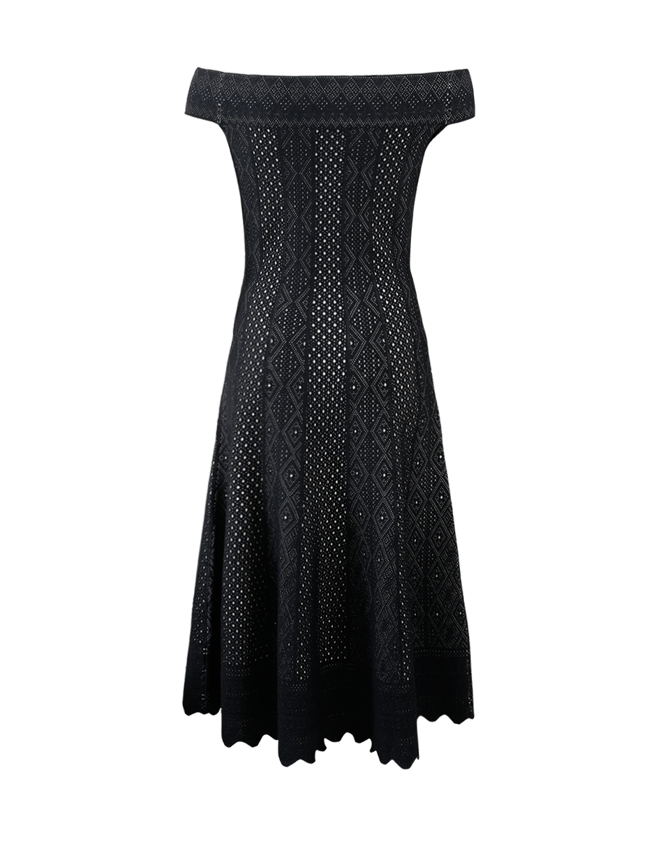 ALEXANDER MCQUEEN-Off Shoulder Jacquard Dress-