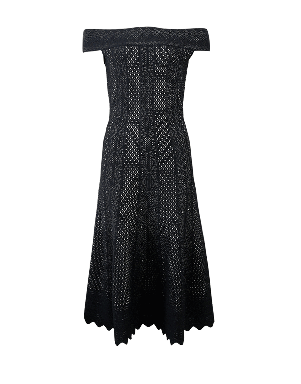 ALEXANDER MCQUEEN-Off Shoulder Jacquard Dress-