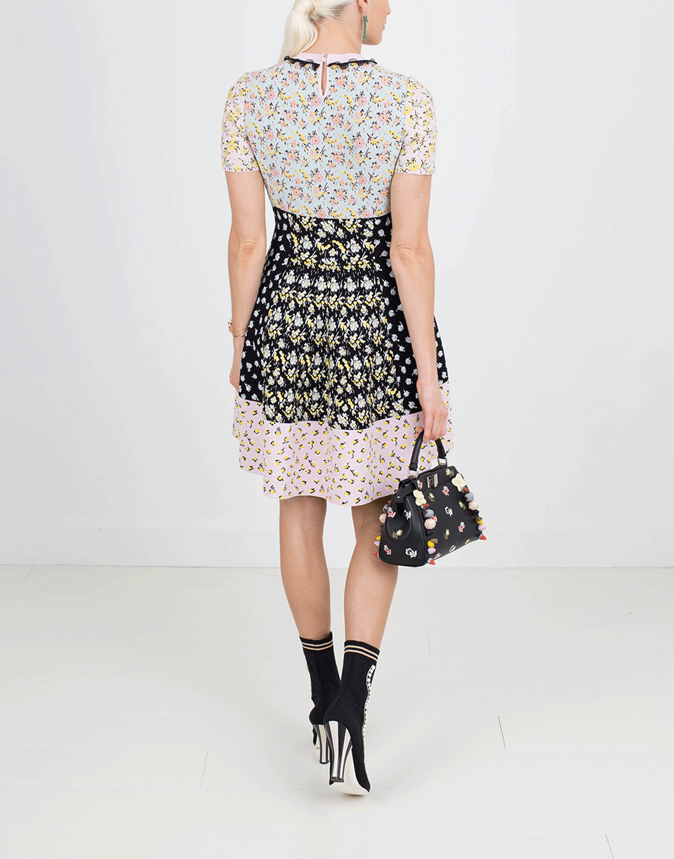 ALEXANDER MCQUEEN-Floral Print Knit Dress-