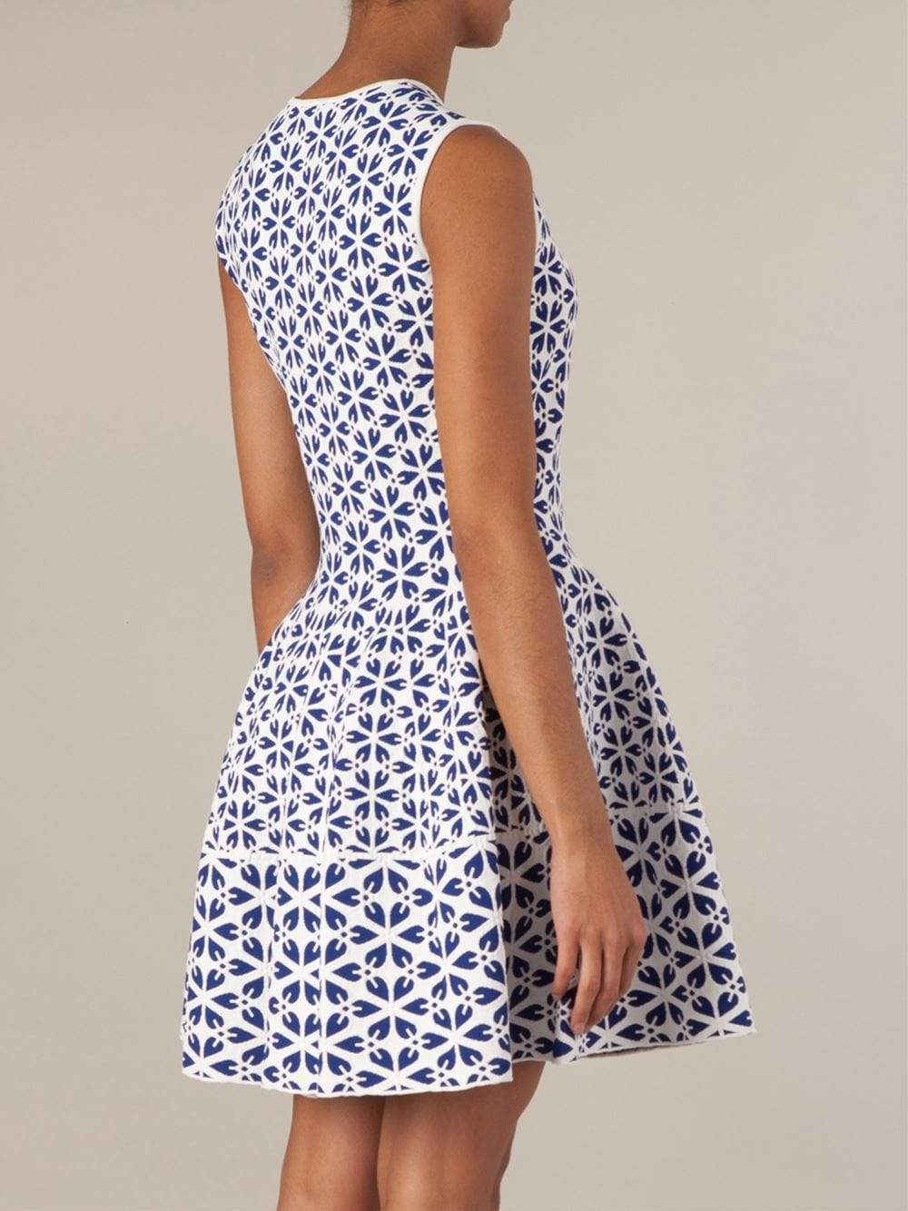 ALEXANDER MCQUEEN-Embossed Flower Dress-