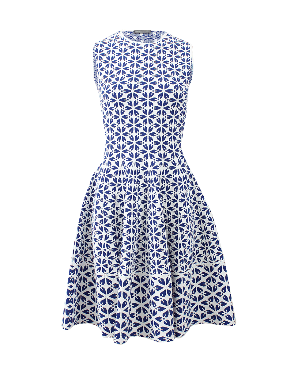 ALEXANDER MCQUEEN-Embossed Flower Dress-