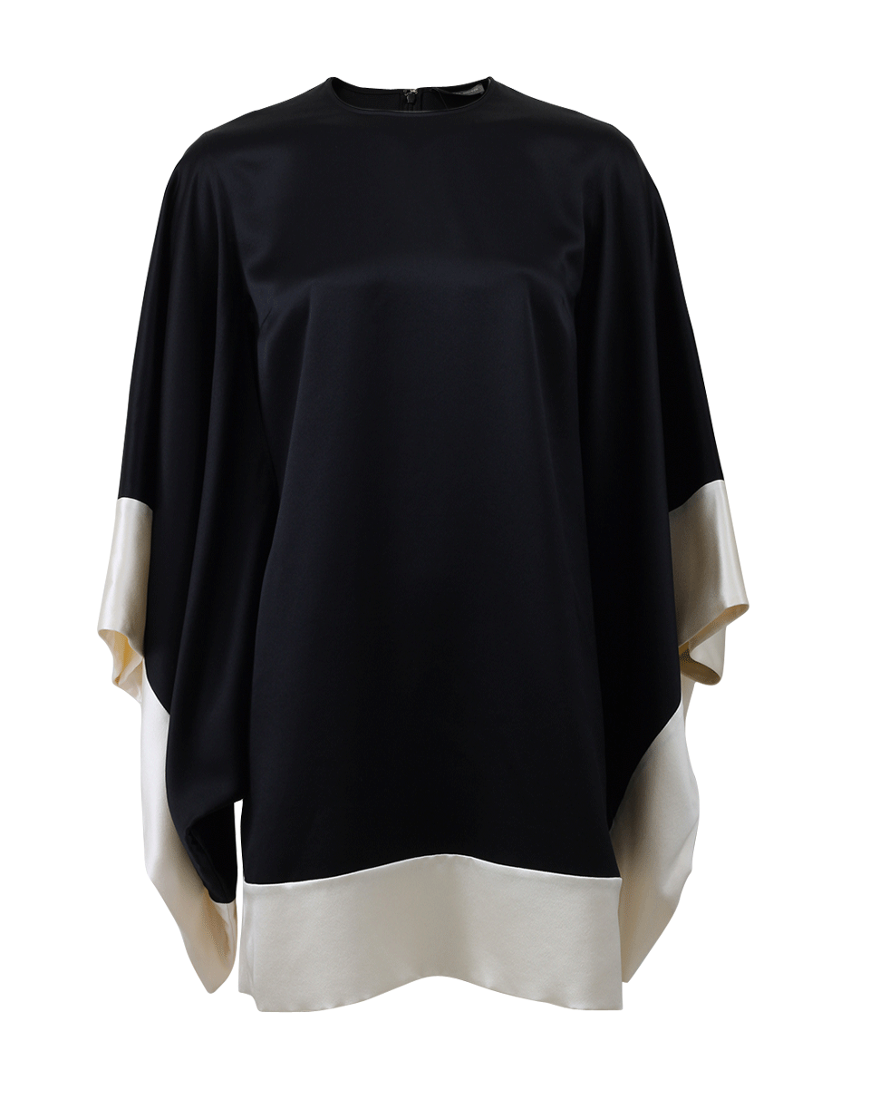 ALEXANDER MCQUEEN-Kimono Sleeve Dress-BONE/BLK
