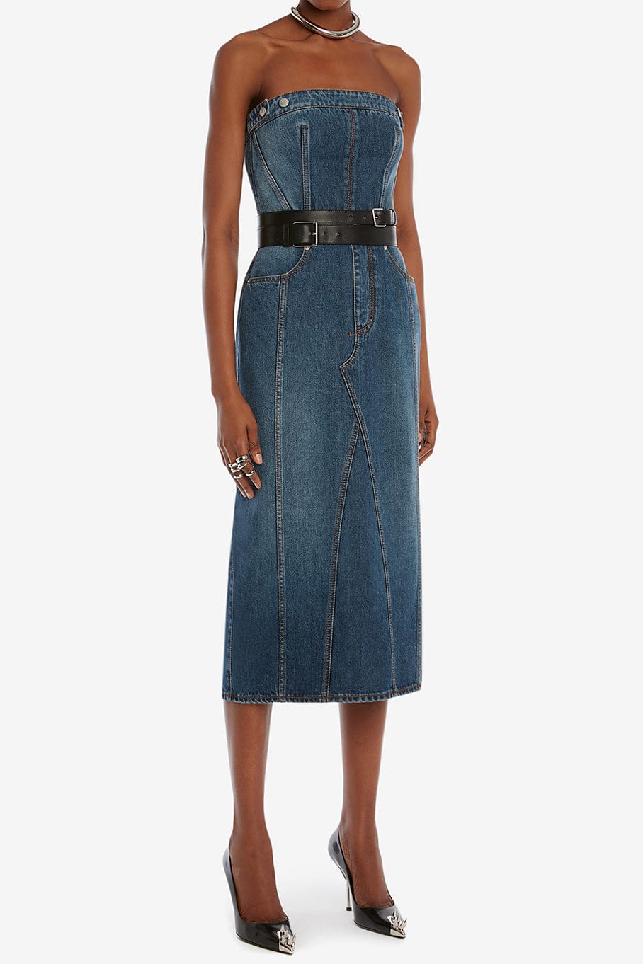 ALEXANDER MCQUEEN-Denim Dress-