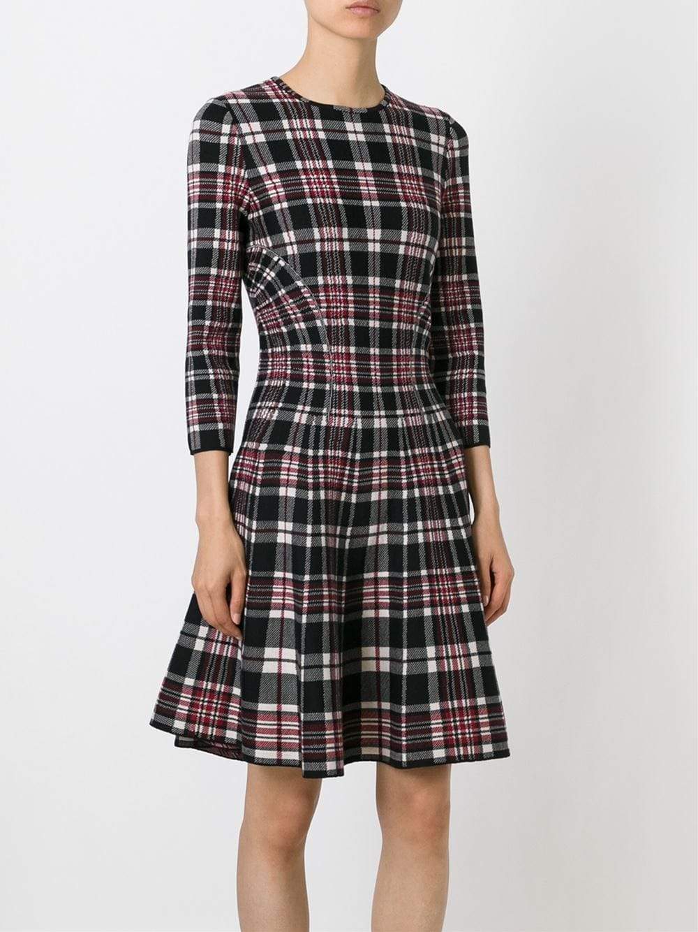 ALEXANDER MCQUEEN-Check Plaid Full Bottom Dress-