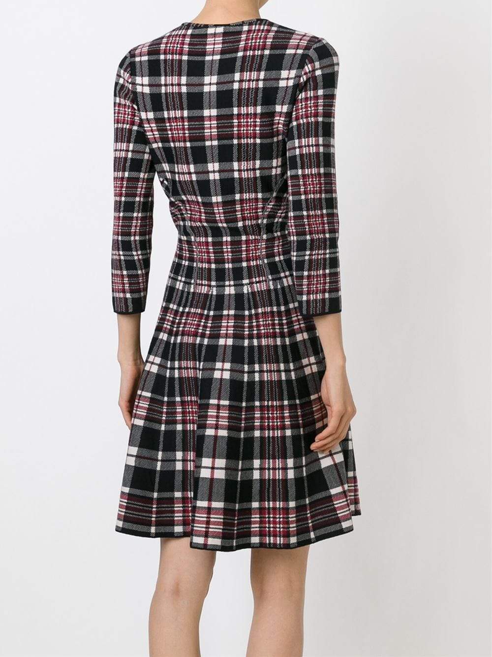 ALEXANDER MCQUEEN-Check Plaid Full Bottom Dress-