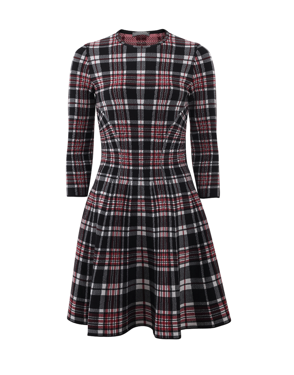 ALEXANDER MCQUEEN-Check Plaid Full Bottom Dress-