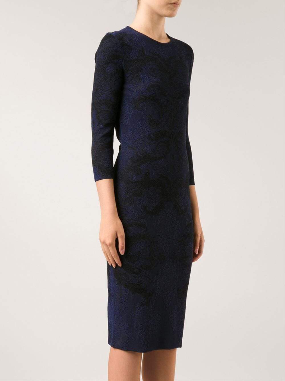 ALEXANDER MCQUEEN-Baroque Lace Knit Dress-