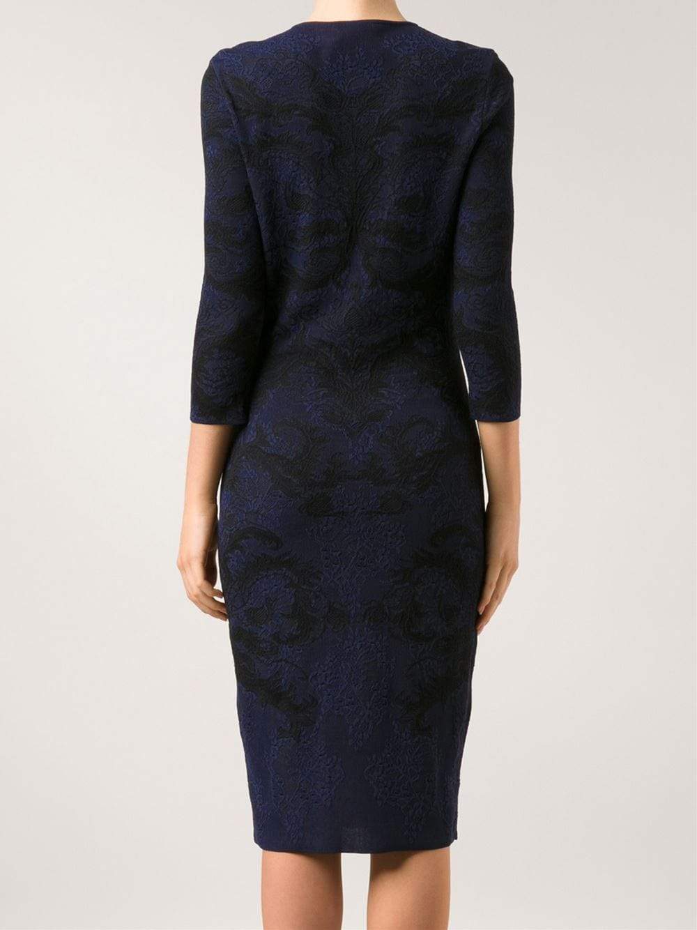 ALEXANDER MCQUEEN-Baroque Lace Knit Dress-