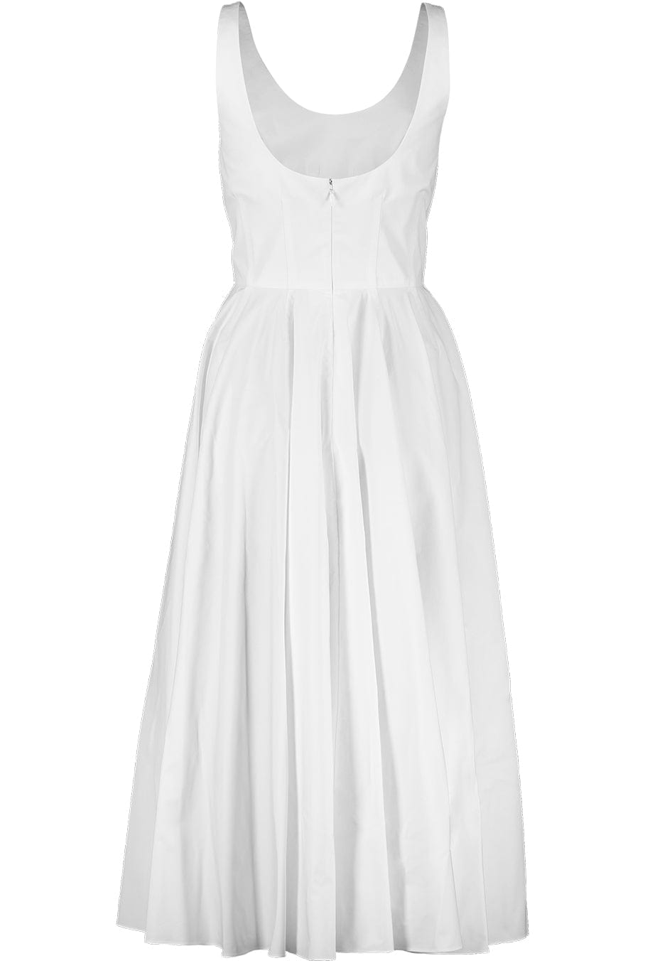 ALEXANDER MCQUEEN-Scoop Neck Midi Dress - White-