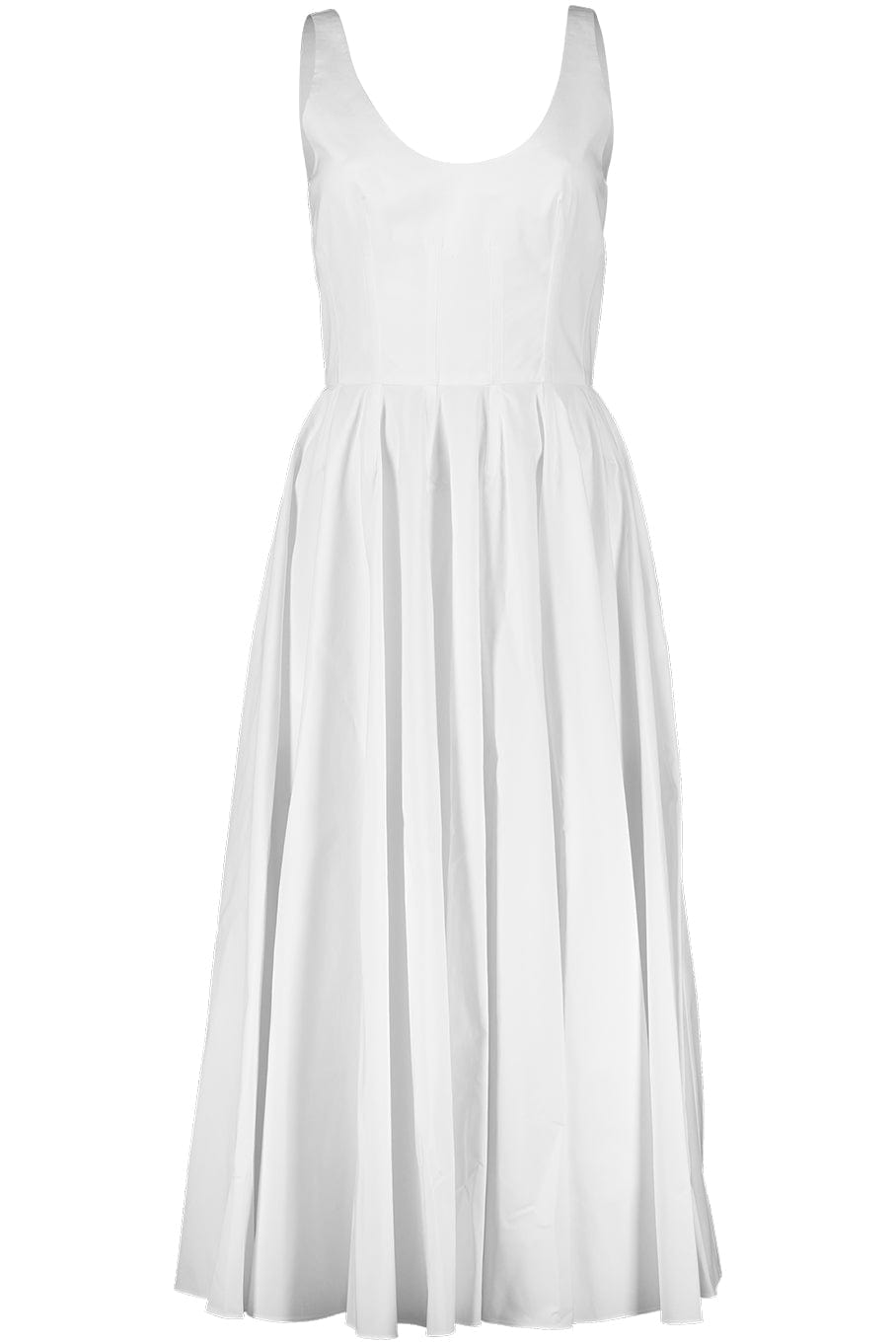 ALEXANDER MCQUEEN-Scoop Neck Midi Dress - White-