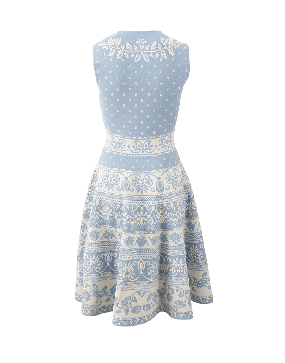 ALEXANDER MCQUEEN-Spring Floral Jacquard Dress-