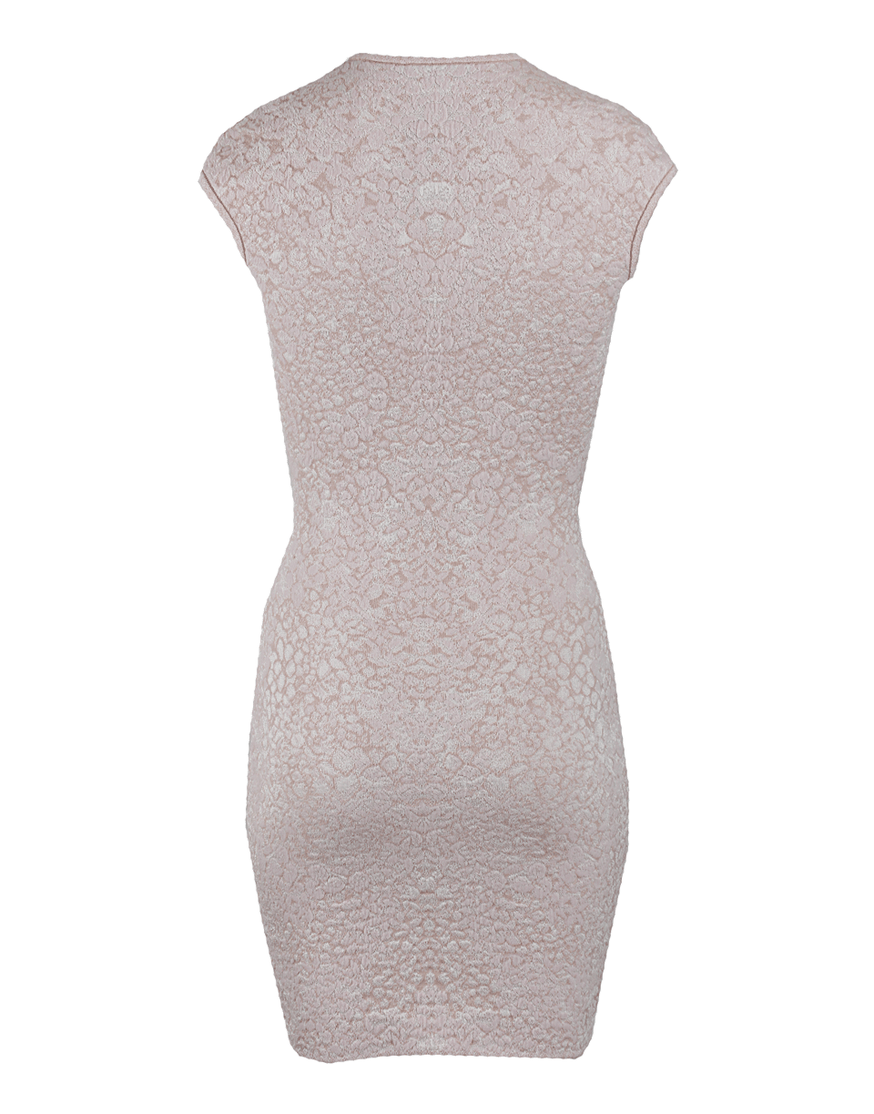 ALEXANDER MCQUEEN-Cap Sleeve Cloque Knit Dress-