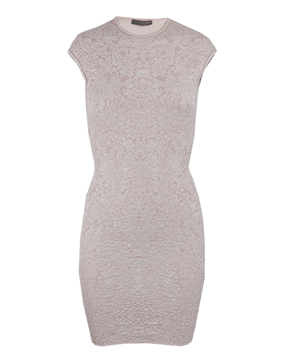 ALEXANDER MCQUEEN-Cap Sleeve Cloque Knit Dress-