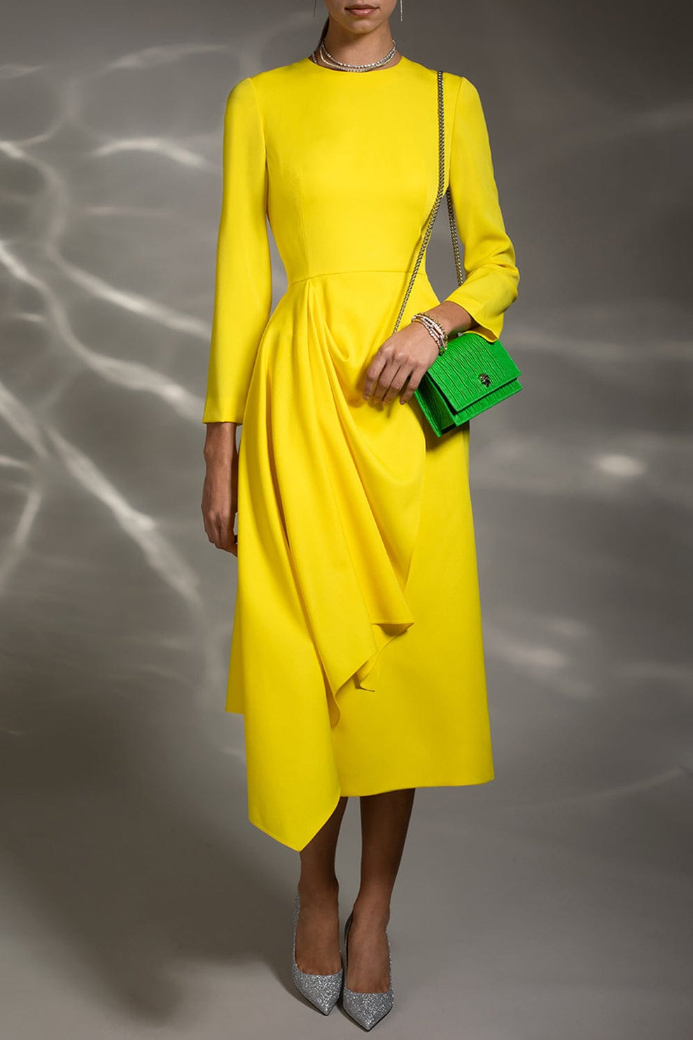 Long Seeve Draped Pen Dress | ALEXANDER MCQUEEN  Marissa Collections