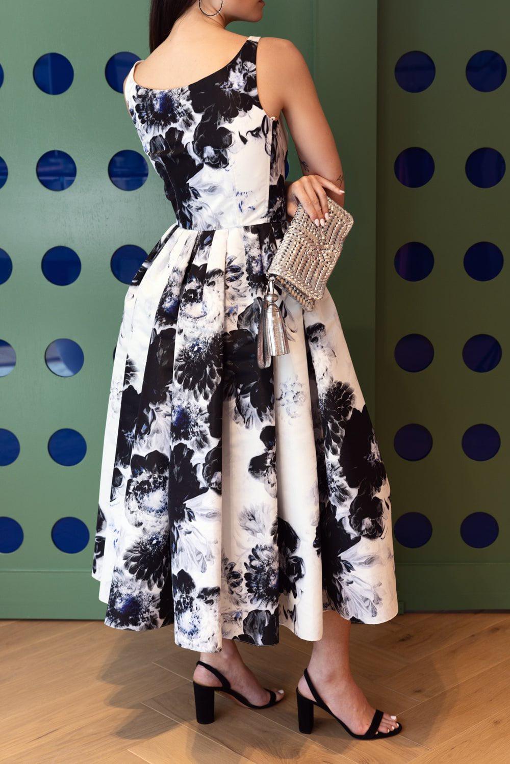 ALEXANDER MCQUEEN-Chiaroscuro Midi Dress-