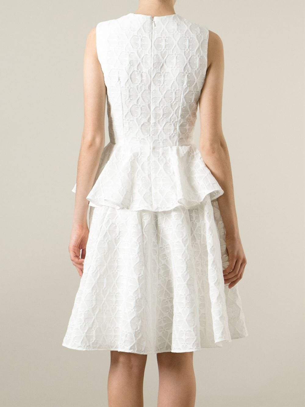 ALEXANDER MCQUEEN-Peplum Dress-WHITE