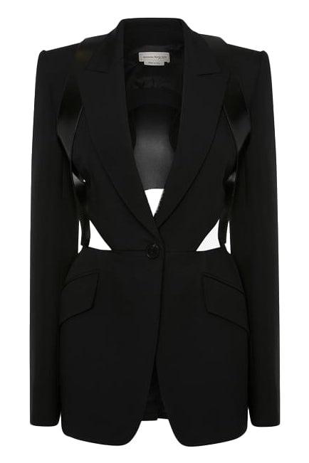 ALEXANDER MCQUEEN-Leather Harness Jacket-BLACK