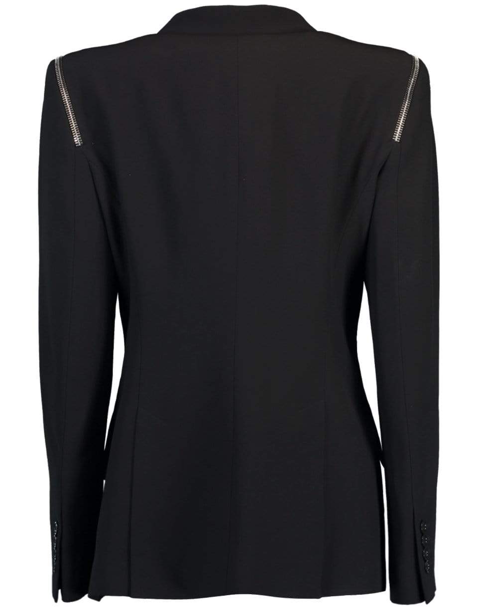 ALEXANDER MCQUEEN-Zip Detail Shoulder Jacket-BLACK