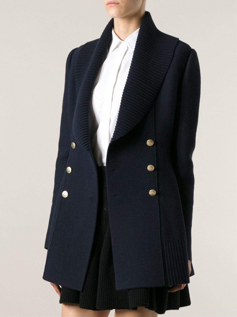 ALEXANDER MCQUEEN-Ribbed Lapel Peplum Jacket-