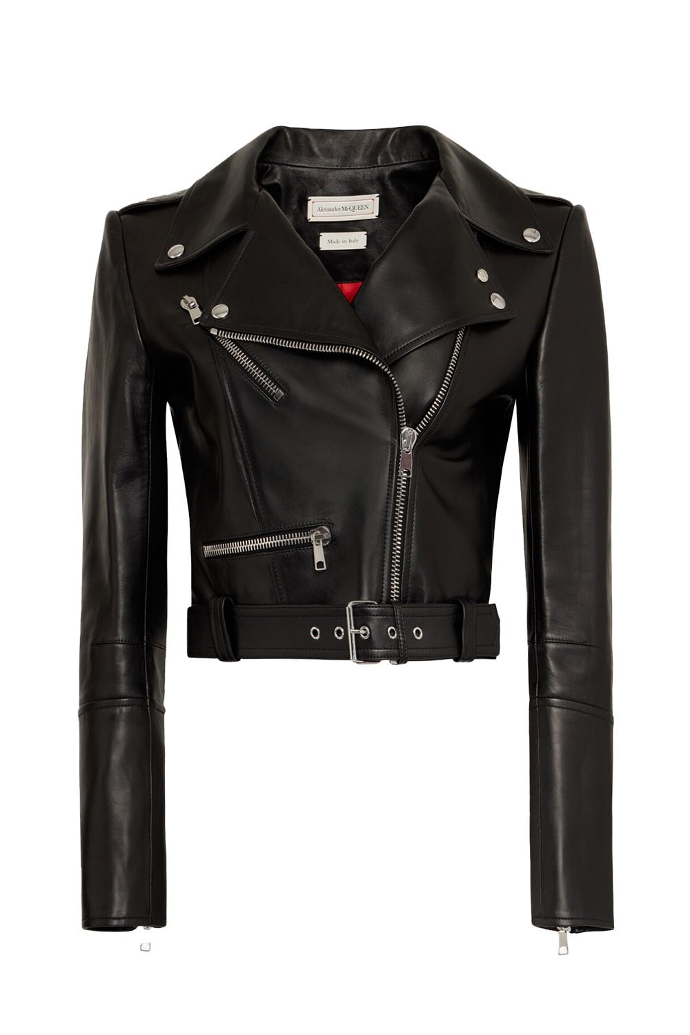 Cropped Biker Jacket - Black CLOTHINGJACKETCROPPED ALEXANDER MCQUEEN   