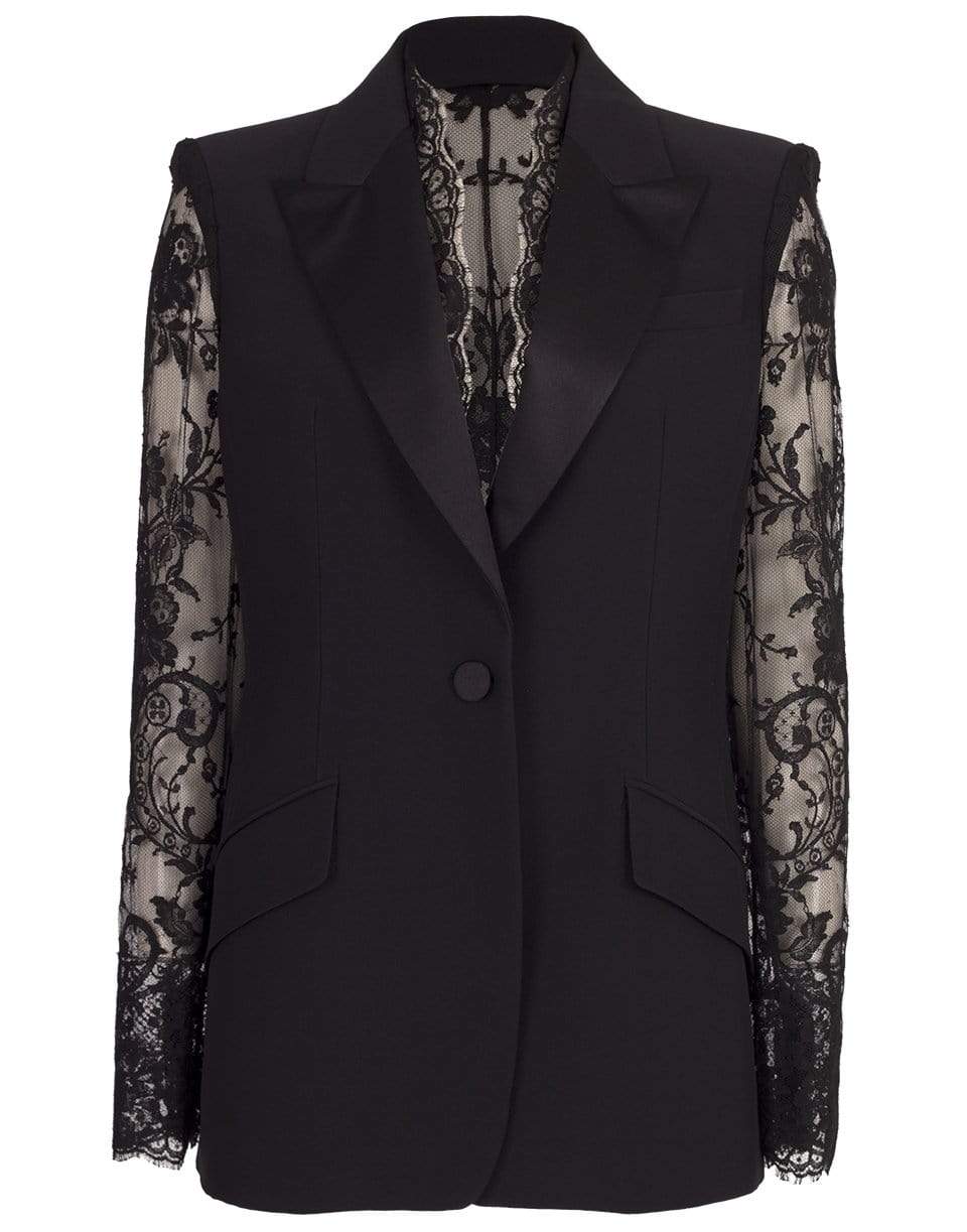 ALEXANDER MCQUEEN-Lace Sleeve Blazer-