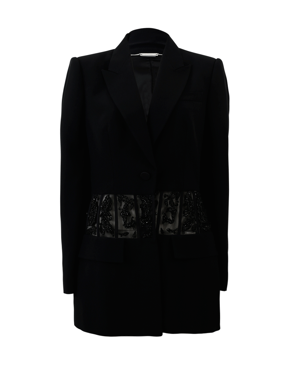 ALEXANDER MCQUEEN-Leaf Crepe Embroidered Jacket-BLACK