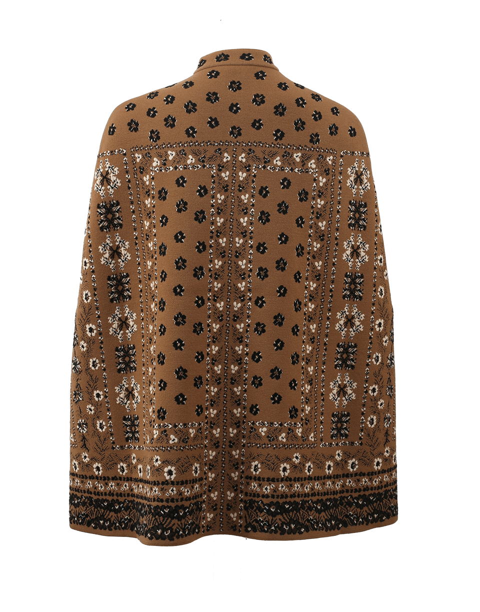 ALEXANDER MCQUEEN-Knit Floral Jacquard Cape-