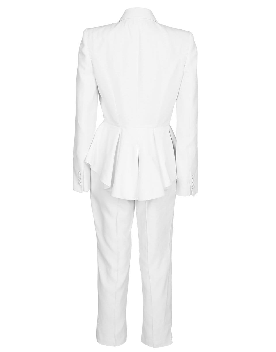 ALEXANDER MCQUEEN-Peplum Jacket and Pant Suit-IVORY