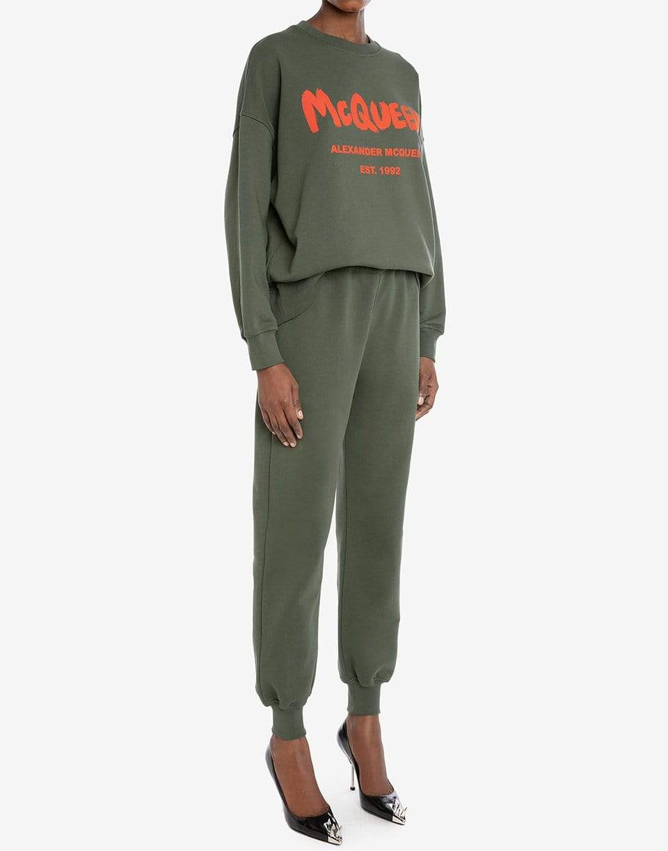 ALEXANDER MCQUEEN-Khaki McQueen Graffiti Joggers-