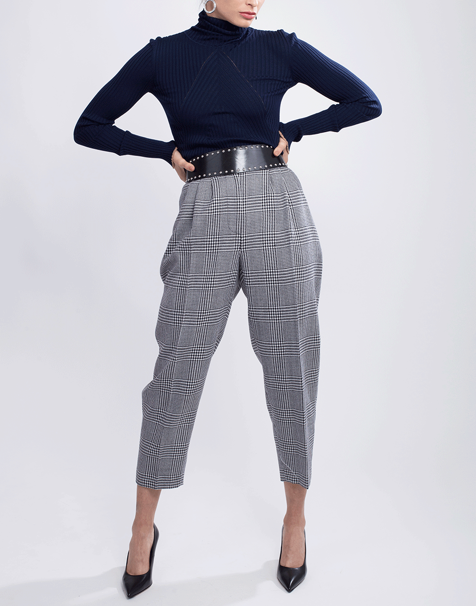 ALEXANDER MCQUEEN-High Waist Check Pant-