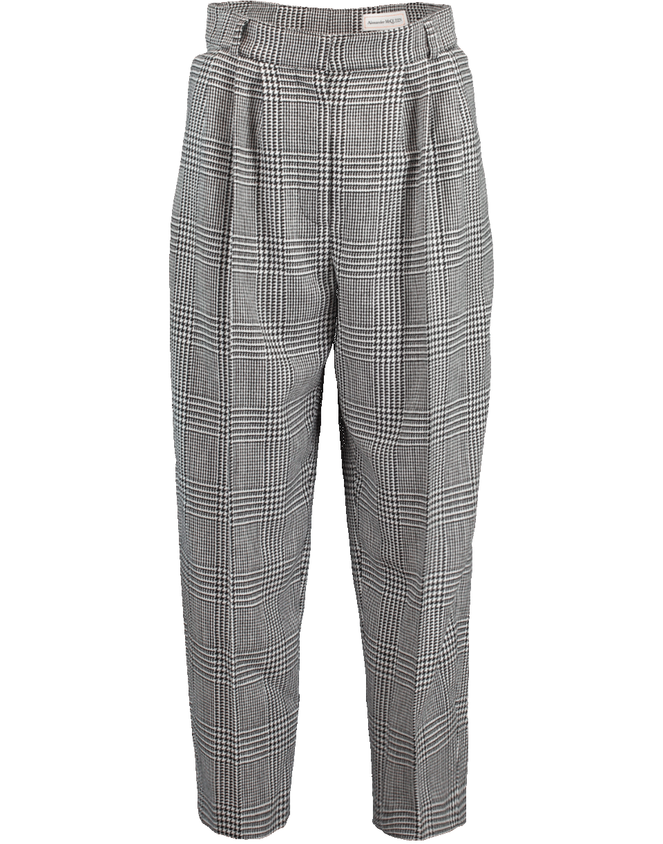 ALEXANDER MCQUEEN-High Waist Check Pant-