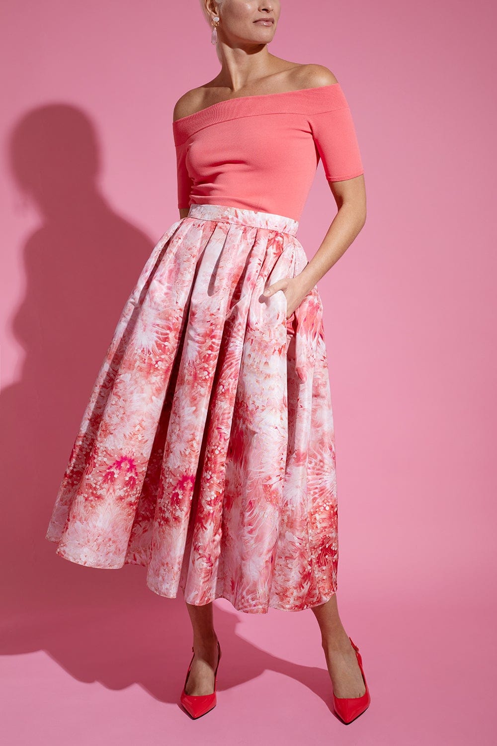 ALEXANDER MCQUEEN-Pleated Midi Skirt-