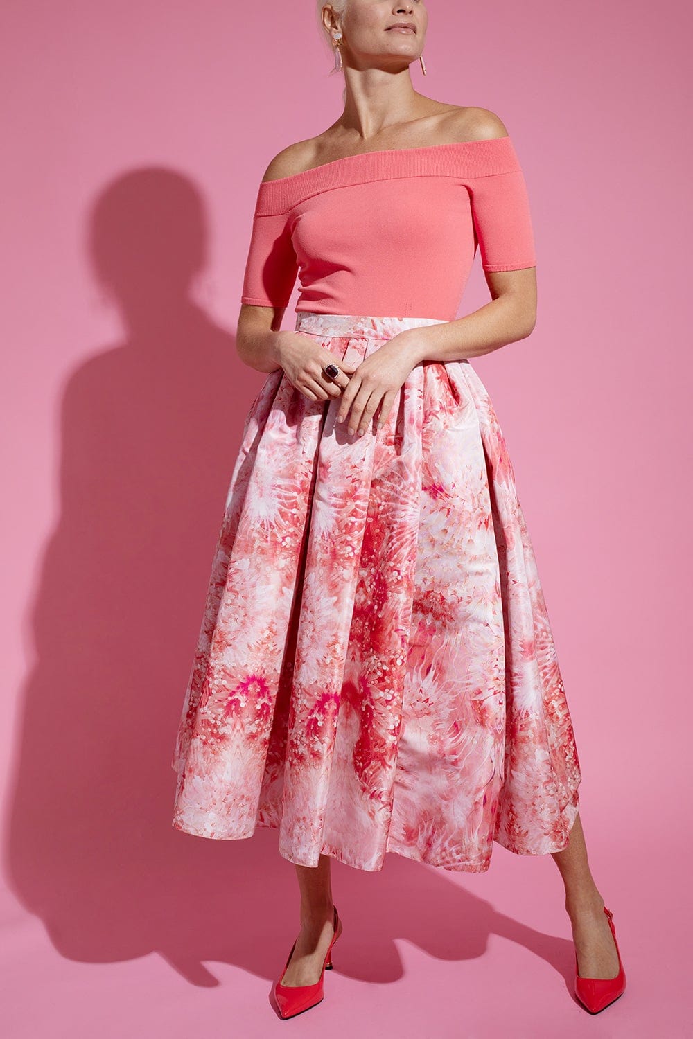 ALEXANDER MCQUEEN-Pleated Midi Skirt-