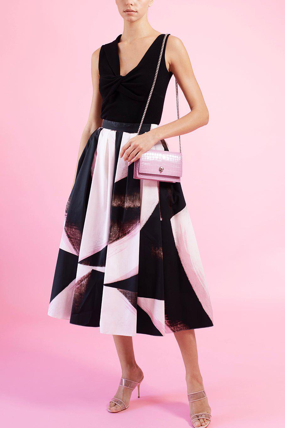 ALEXANDER MCQUEEN-Pleated Midi Skirt-
