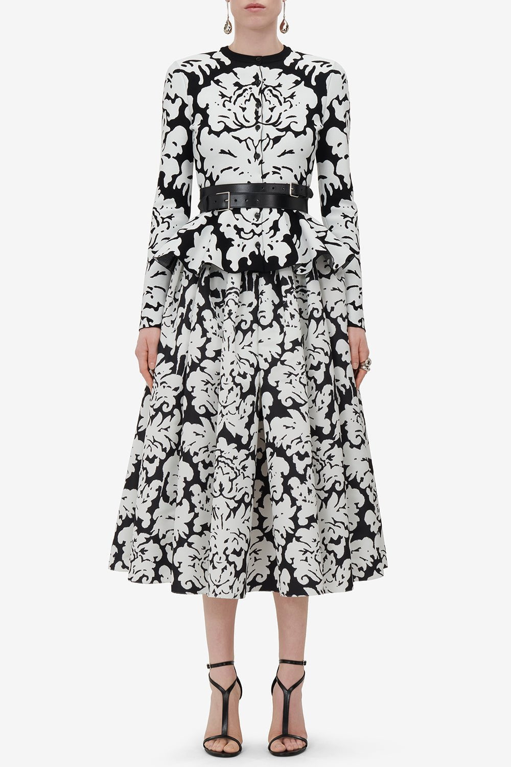 ALEXANDER MCQUEEN-Pleated Midi Skirt-