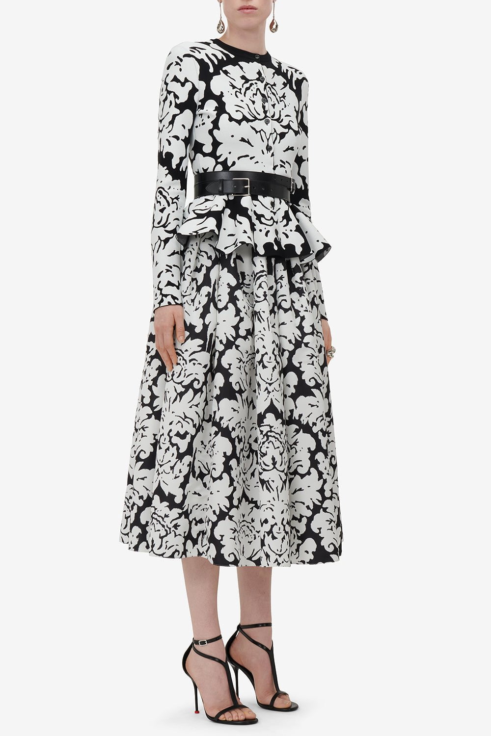 ALEXANDER MCQUEEN-Pleated Midi Skirt-